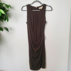 Michael Kors Stretch Jersey Long Brown Dress Small